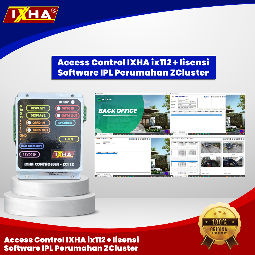 access control ixha ix112 + lisensi software ipl perumahan zcluster1