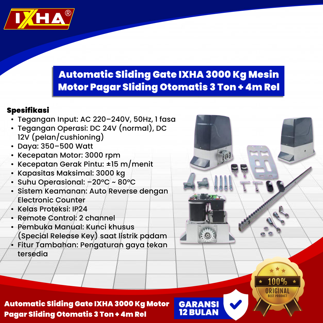 automatic sliding gate ixha 3000 kg motor pagar 1