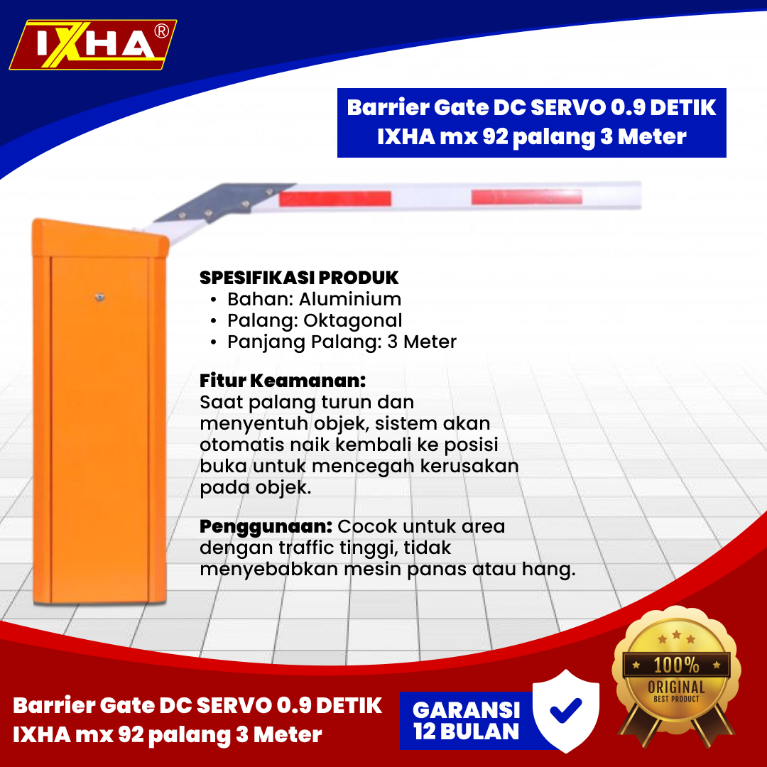 barrier gate dc servo 0.9 detik ixha mx 92. 1