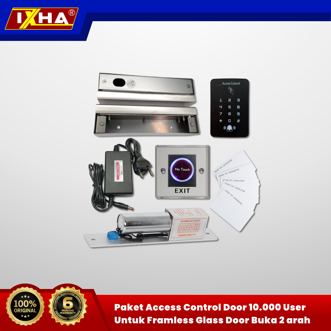 paket access control door 10.000 user untuk framless glass door bisa buka 2 arah 1