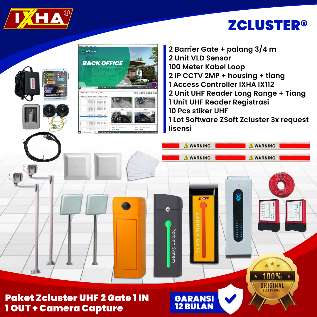 paket zcluster uhf 2 gate 1 in 1 out + camera capture1