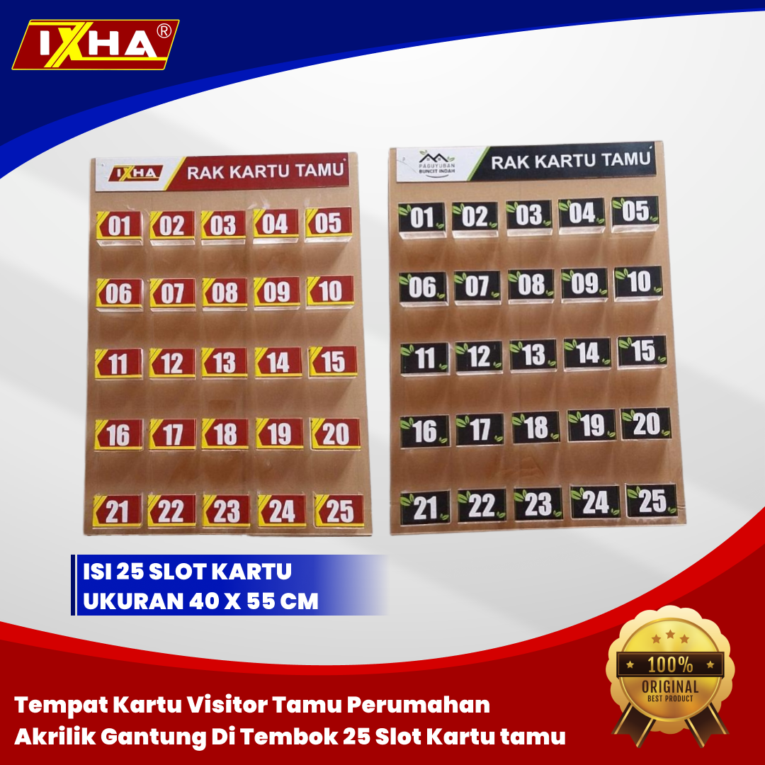 tempat kartu visitor tamu perumahan akrilik gantung1