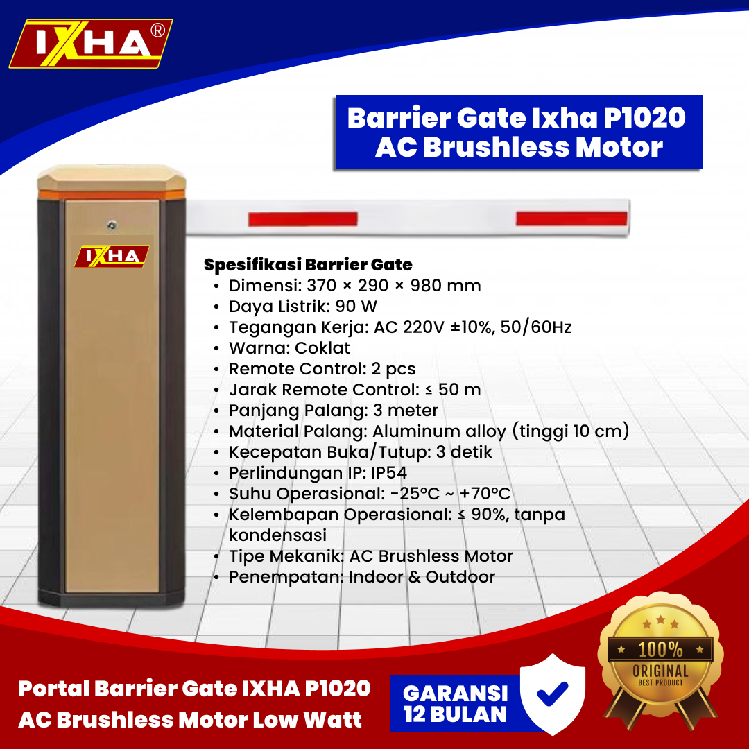 Portal Barrier Gate IXHA P1020 AC Brushless Motor Low Watt Termurah