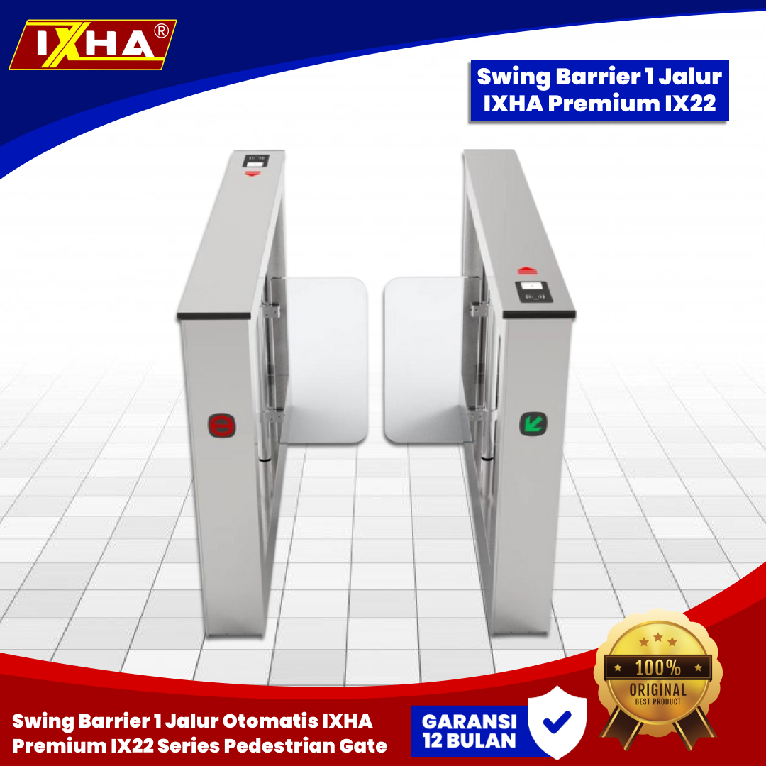 swing barrier 1 jalur otomatis ixha premium ix22 series pedestrian gate. 3