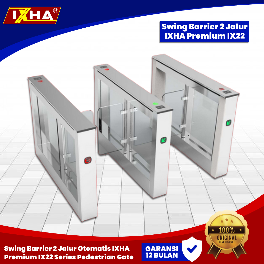 swing barrier 2 jalur otomatis ixha premium ix22 series pedestrian gate. 3