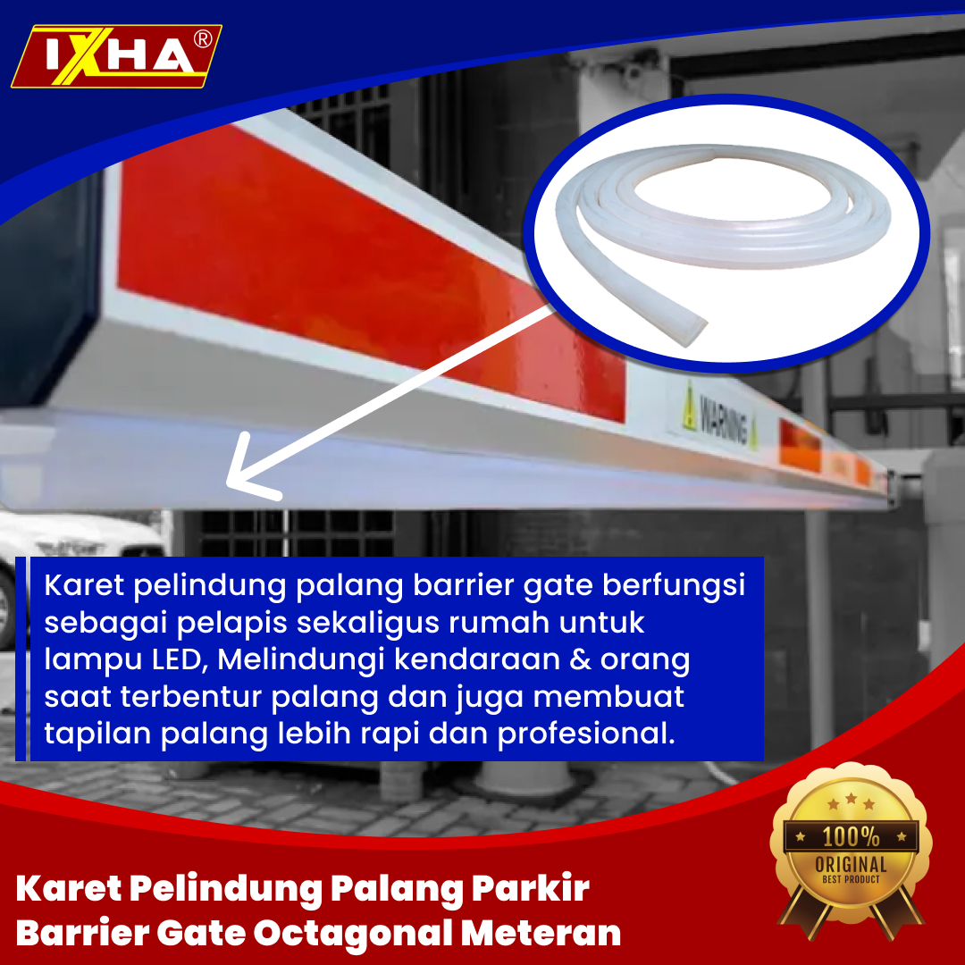 karet pelindung palang parkir barrier gate octagonal meteran 1