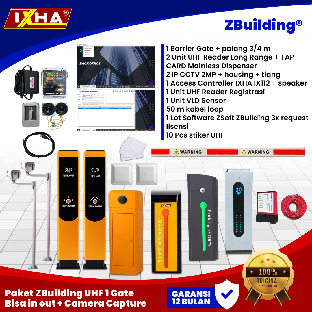 paket zbuilding uhf 1 gate bisa in out + camera capture 1
