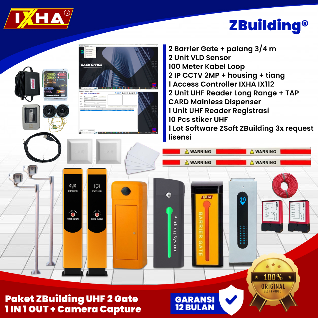 paket zbuilding uhf 2 gate 1 in 1 out + camera capture 1
