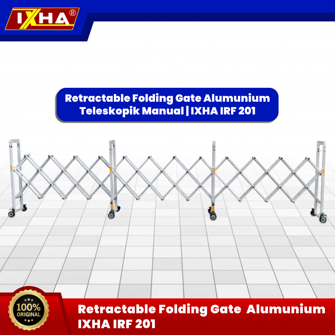retractable folding gate alumunium teleskopik manual ixha irf 201. 1