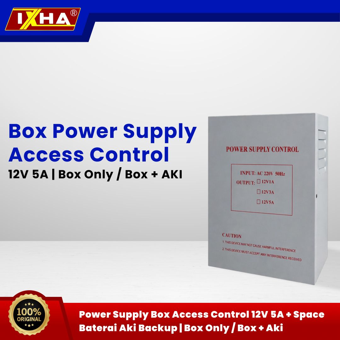 power supply box access control 12v 5a + space baterai aki backup box only box + aki 1