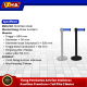 tiang pembatas antrian stainless kualitas premium tiang silver hitam + tali pita 2 meter. 3