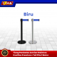 tiang pembatas antrian stainless kualitas premium tiang silver hitam + tali pita 2 meter. 5