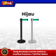 tiang pembatas antrian stainless kualitas premium tiang silver hitam + tali pita 2 meter. 8