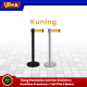 tiang pembatas antrian stainless kualitas premium tiang silver hitam + tali pita 2 meter. 9